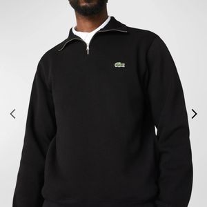 Lacoste crocodile quarter zip knit sweatshirt black Size 8 (USA 3XL )